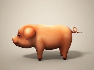 cartoon pig 3D Модель