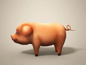 cartoon pig 3D Model