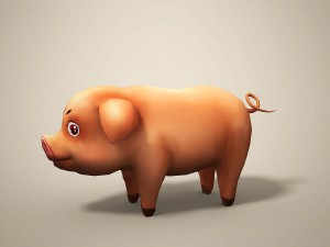 cartoon pig 3D Модель