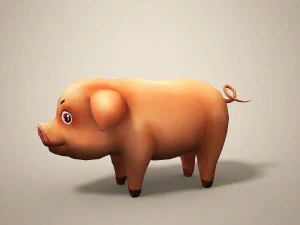 cartoon pig 3D Model