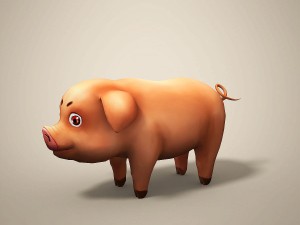 cartoon pig 3D Модель