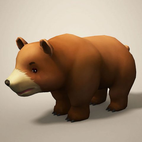 cartoon bear 3Dモデル .c4d .max .obj .3ds .fbx .stl .blend 