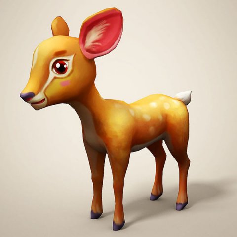cartoon deer 3D Model .c4d .max .obj .3ds .fbx .stl .blend 