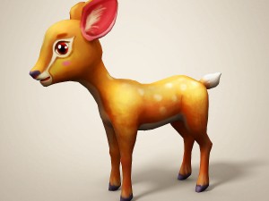 cartoon deer 3D Model