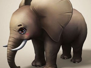 cartoon elephant 3D 모델
