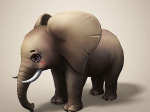 cartoon elephant Model 3D