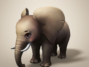 cartoon elephant Model 3D