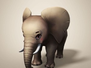 cartoon elephant Model 3D