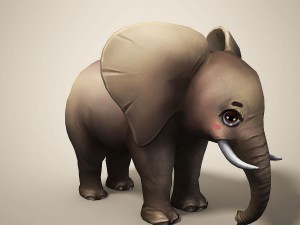 cartoon elephant Model 3D