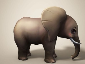 cartoon elephant Model 3D