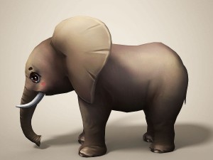 cartoon elephant Model 3D