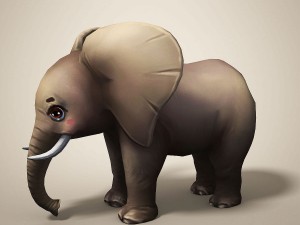 cartoon elephant Model 3D