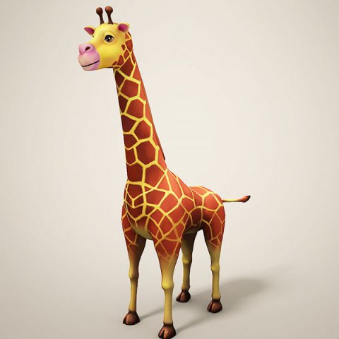 cartoon giraffe 3Dモデル .c4d .max .obj .3ds .fbx .stl .blend 