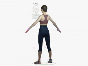 3d woman girl rigged 3D Model