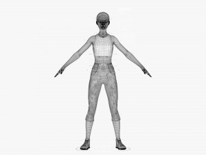 3d woman girl rigged 3D Model