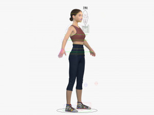 3d woman girl rigged 3D Model
