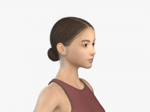 3d woman girl rigged 3D Model