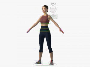 3d woman girl rigged 3D Model