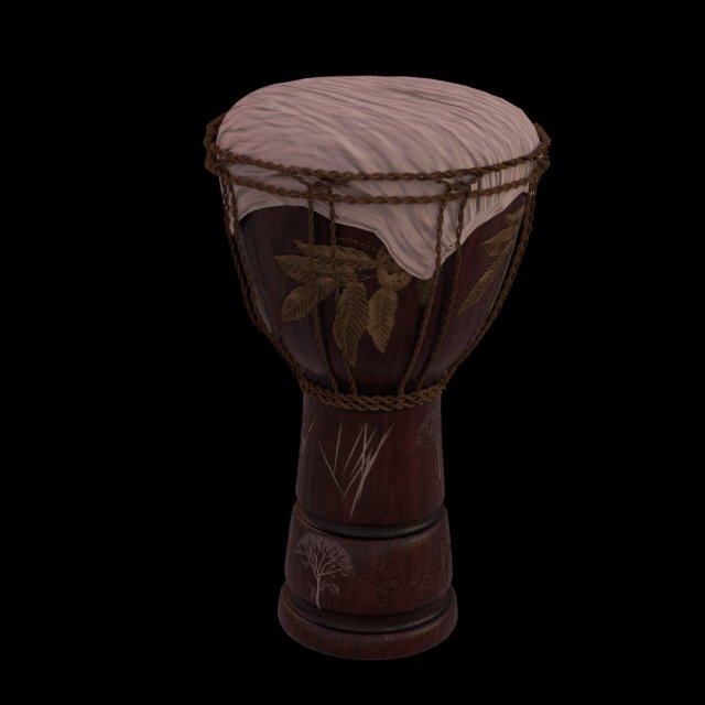 tribal drum Modèle 3D .c4d .max .obj .3ds .fbx .stl .blend 