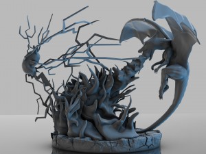 pokemon charizard vs pikachu fire and thunder battle Modelo de Impressão 3D