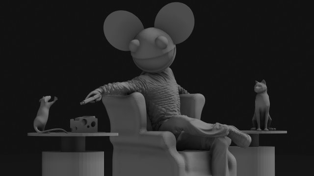 deadmau5 on chair aim at mice 3Dプリントモデル .c4d .max .obj .3ds .fbx .stl .blend 