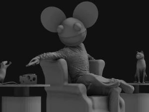 deadmau5 na cadeira mira em ratos Modelo de Impressão 3D