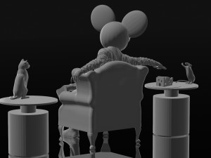 deadmau5 on chair aim at mice 3Dプリントモデル