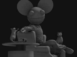 deadmau5 on chair aim at mice 3Dプリントモデル