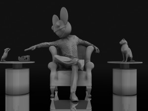 deadmau5 on chair aim at mice 3Dプリントモデル