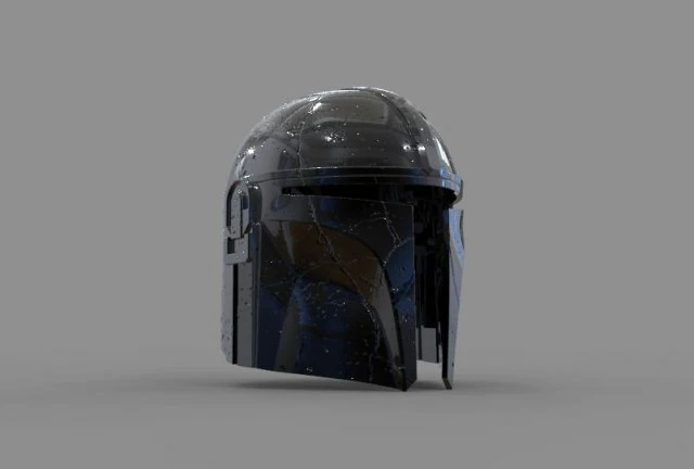 disneys the mandalorian damaged helmet 3d print model cosplay 3d print model star wars - mandalor 3D Print Model .c4d .max .obj .3ds .fbx .stl .blend