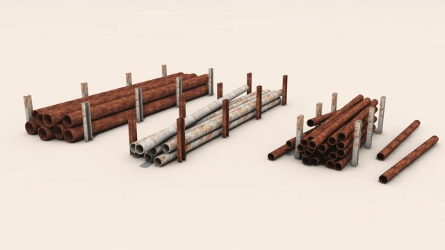bundle of pipes 3D Model .c4d .max .obj .3ds .fbx .stl .blend 