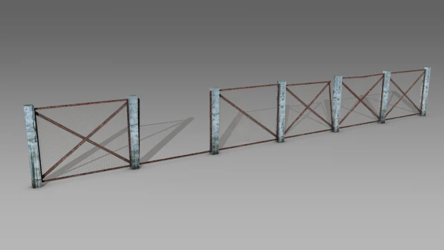broken fences 3D Model .c4d .max .obj .3ds .fbx .stl .blend