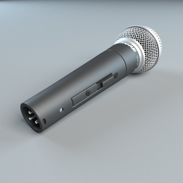 Microphone shure sm58 3D Model .c4d .max .obj .3ds .fbx .stl .blend 