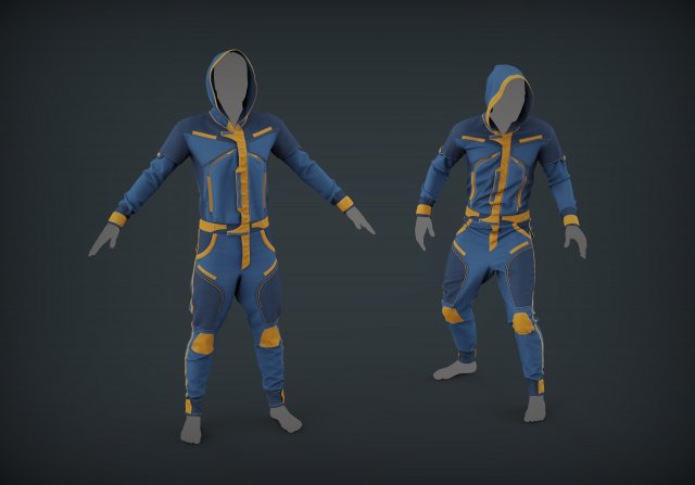 Overalls 3D Model .c4d .max .obj .3ds .fbx .stl .blend