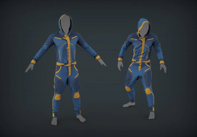 Overalls 3D Model .c4d .max .obj .3ds .fbx .stl .blend 