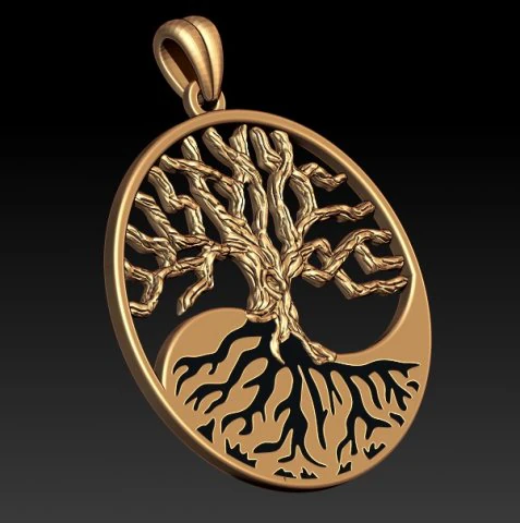 &Aacute;rvore pendente de joias Modelo de Impressão 3D .c4d .max .obj .3ds .fbx .stl .blend 