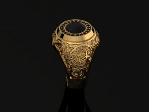 Man signet ring with ornaments 3Dプリントモデル