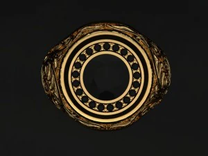 Man signet ring with ornaments 3D Print Model