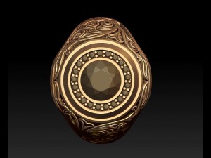 Man signet ring with ornaments 3Dプリントモデル