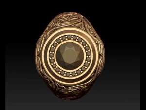 Man signet ring with ornaments 3D Print Model