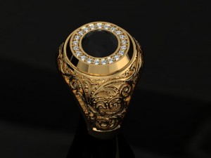 Man signet ring with ornaments 3Dプリントモデル