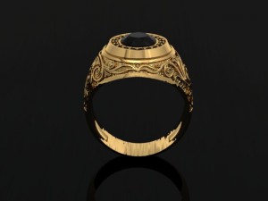 Man signet ring with ornaments 3Dプリントモデル