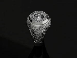 Man signet ring with ornaments 3D Print Model