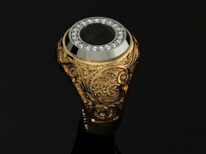 Man signet ring with ornaments 3Dプリントモデル