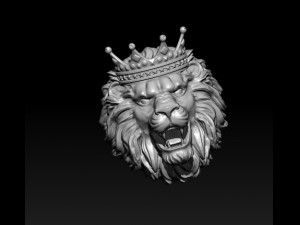 Lion ring with crown Modèles 3D en vedette