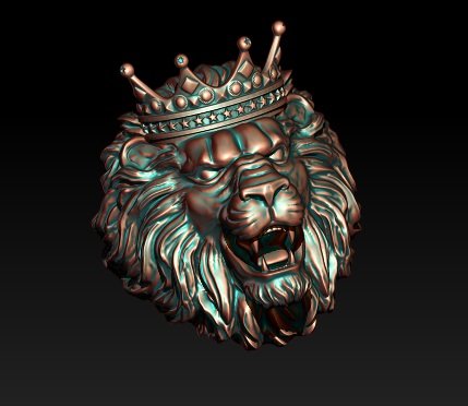 Lion ring with crown Modèles 3D en vedette .c4d .max .obj .3ds .fbx .stl .blend 
