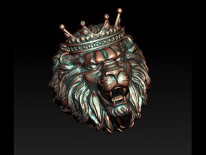 Lion ring with crown 3D Baskı Modeli