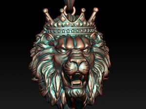 Lion necklace with crown 3D-printmodel