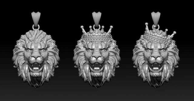 Confezione di ciondoli modello leone Modello di stampa 3D .c4d .max .obj .3ds .fbx .stl .blend 