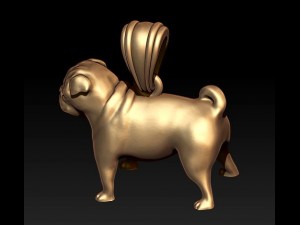 Mops dog Modelo de Impressão 3D
